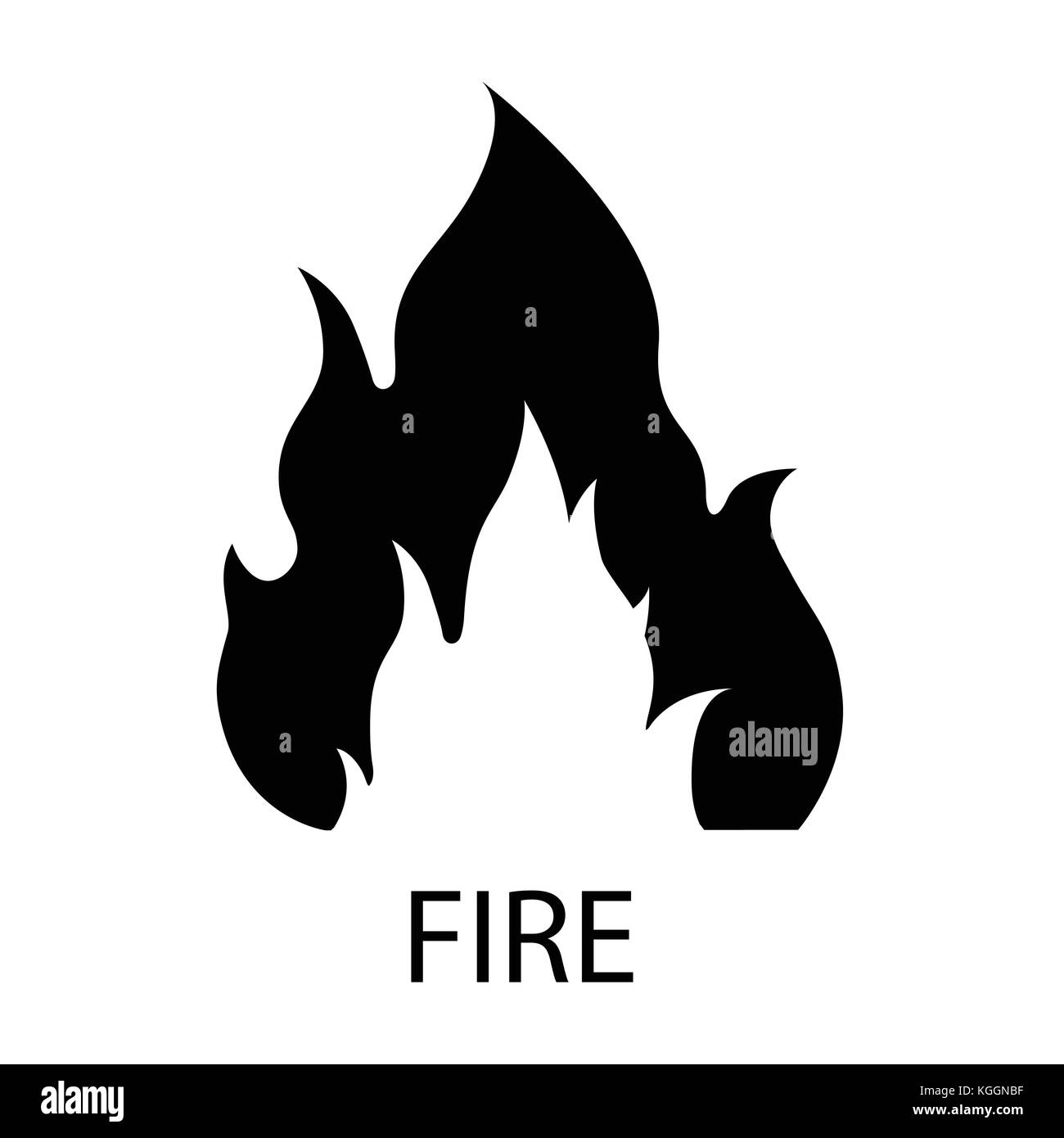 Feu flamme. L'icône icône noire isolé sur fond blanc. feu flamme silhouette. icône simple. page du site web et mobile app design élément du vecteur. Illustration de Vecteur