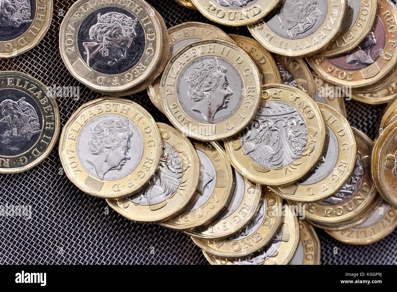 Une livre de pièces de monnaie Banque D'Images