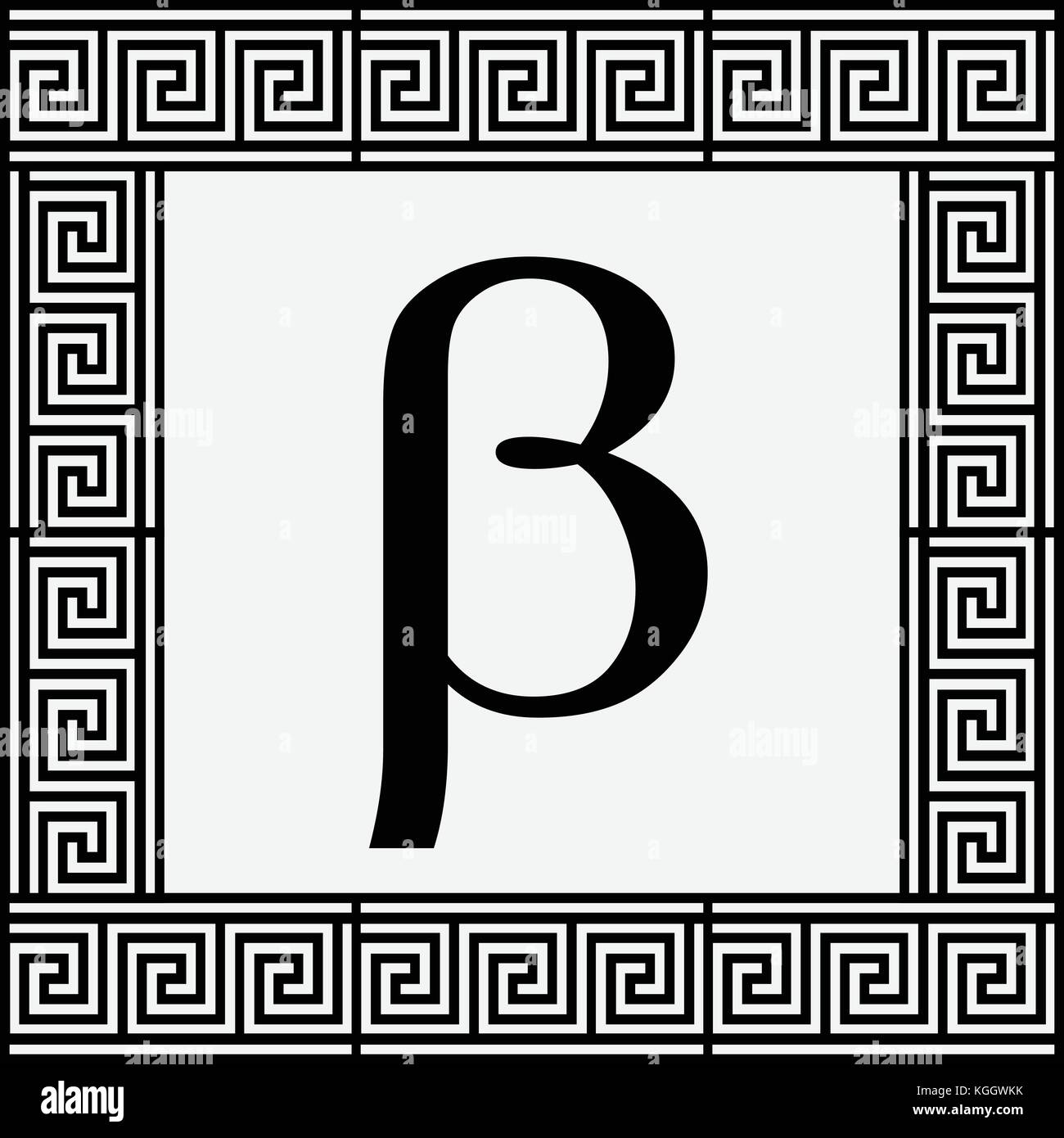 L'icône de lettre grecque bêta, bêta symbole dans le grec ancien cadre ...