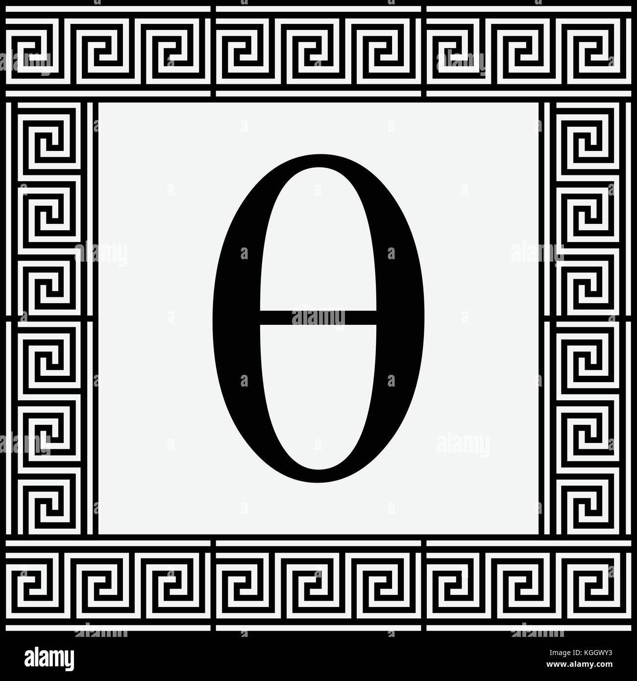Lettre grecque thêta thêta, icône symbole dans le grec ancien cadre ...