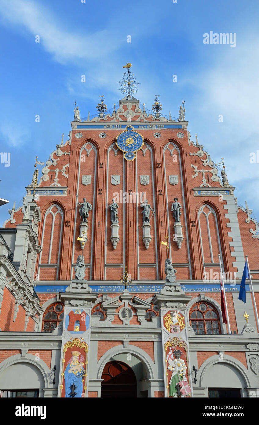 Légendaire maison des têtes noires à Riga Banque D'Images