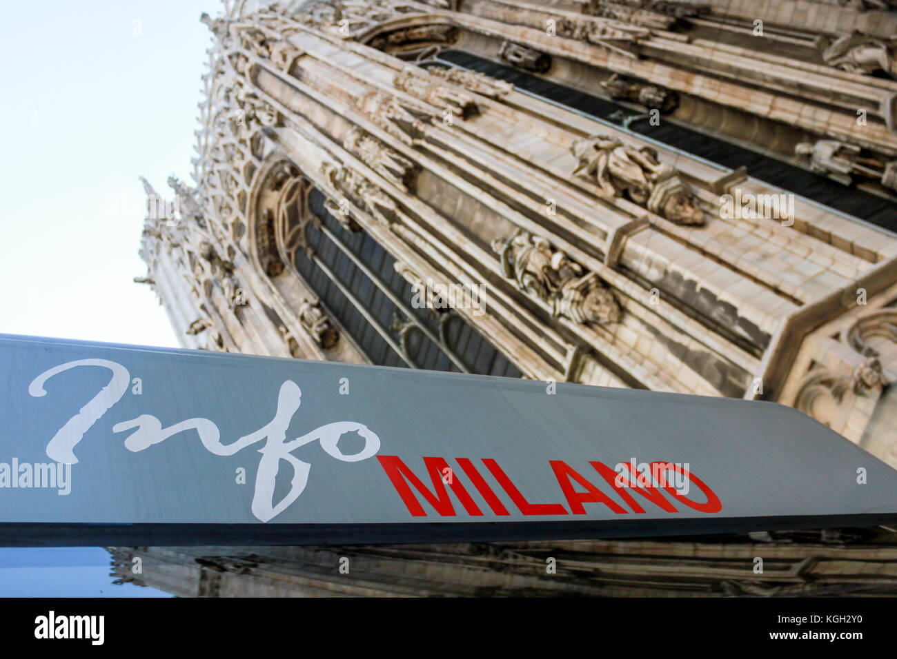 Info Conseil à le kiosque d'information dans la région de Milan, à côté de la cathédrale de Milan Banque D'Images