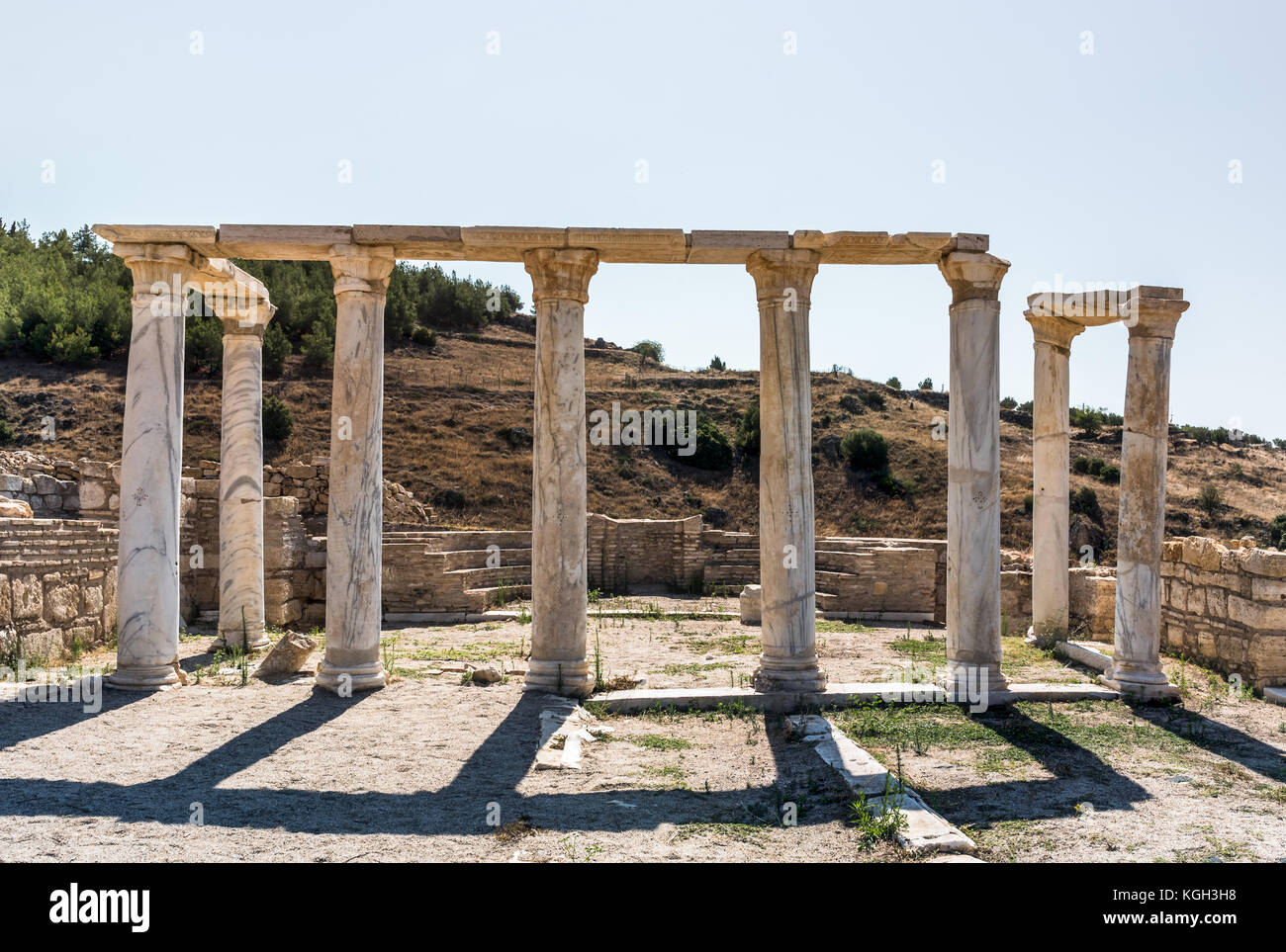 Tombe de saint.philip dans l'ancienne ville grecque Hiérapolis, Pamukkale, Turquie. Banque D'Images