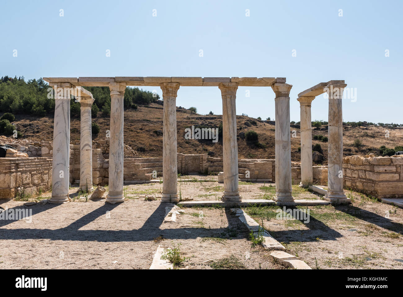 Tombe de saint.philip dans l'ancienne ville grecque Hiérapolis, Pamukkale, Turquie. Banque D'Images