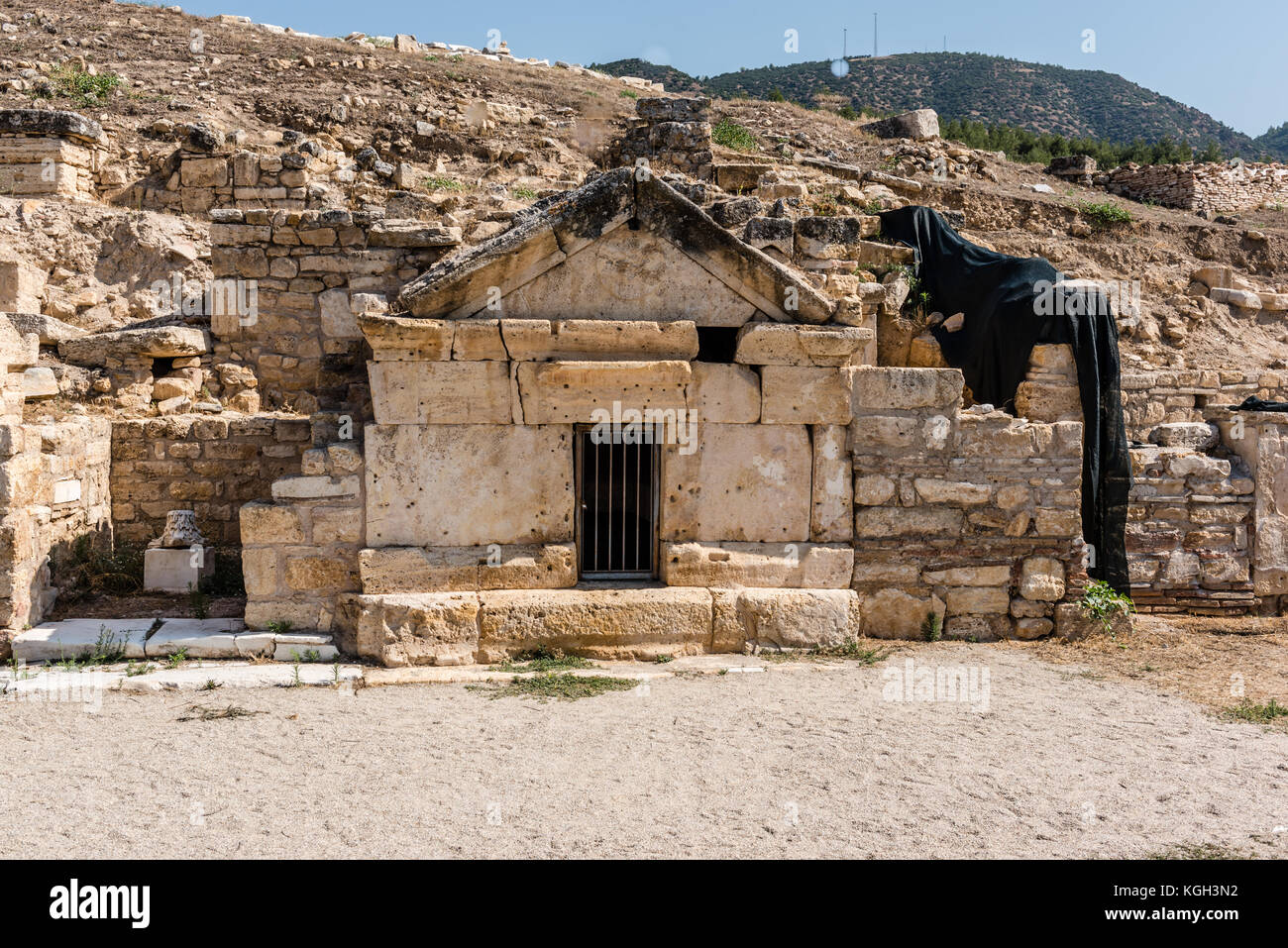 Tombe de saint.philip dans l'ancienne ville grecque Hiérapolis, Pamukkale, Turquie. Banque D'Images