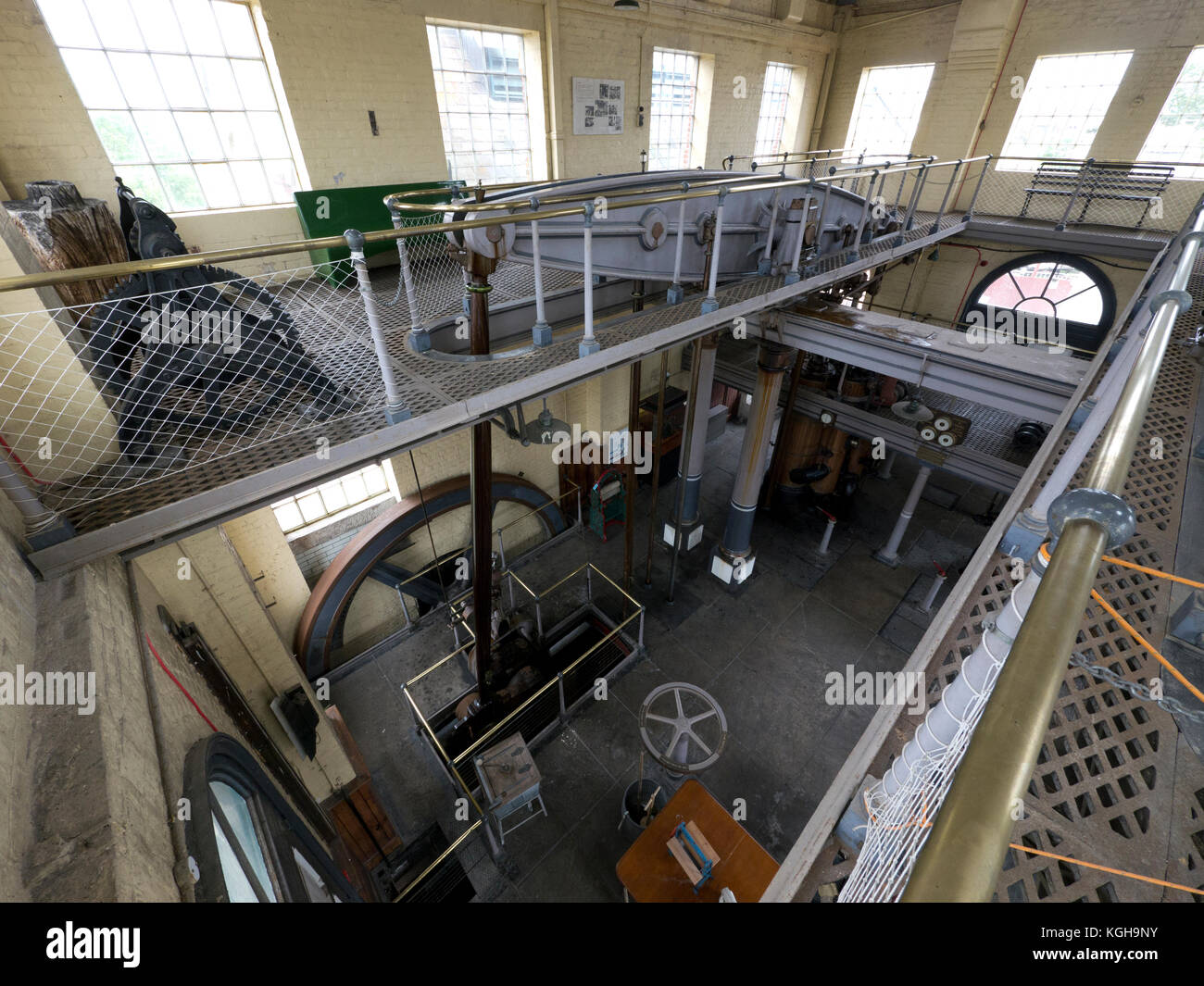 Vue de l'intérieur du faisceau eastney engine house à Portsmouth construit au 19ème, seage centiry pour pomper contient des moteurs à vapeur boulton et watt Banque D'Images