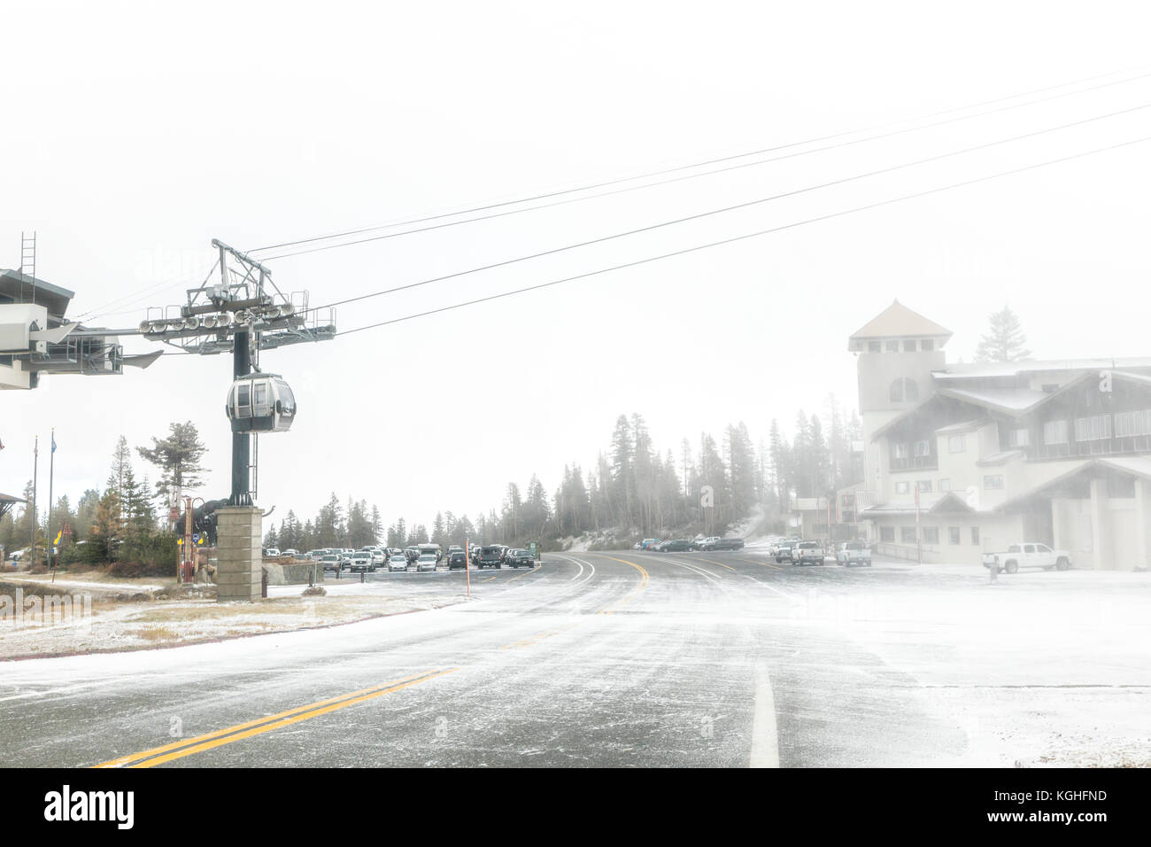 Mammoth Mountain Ski Area dans la partie Est de la Sierra Nevada de Californie USA Banque D'Images