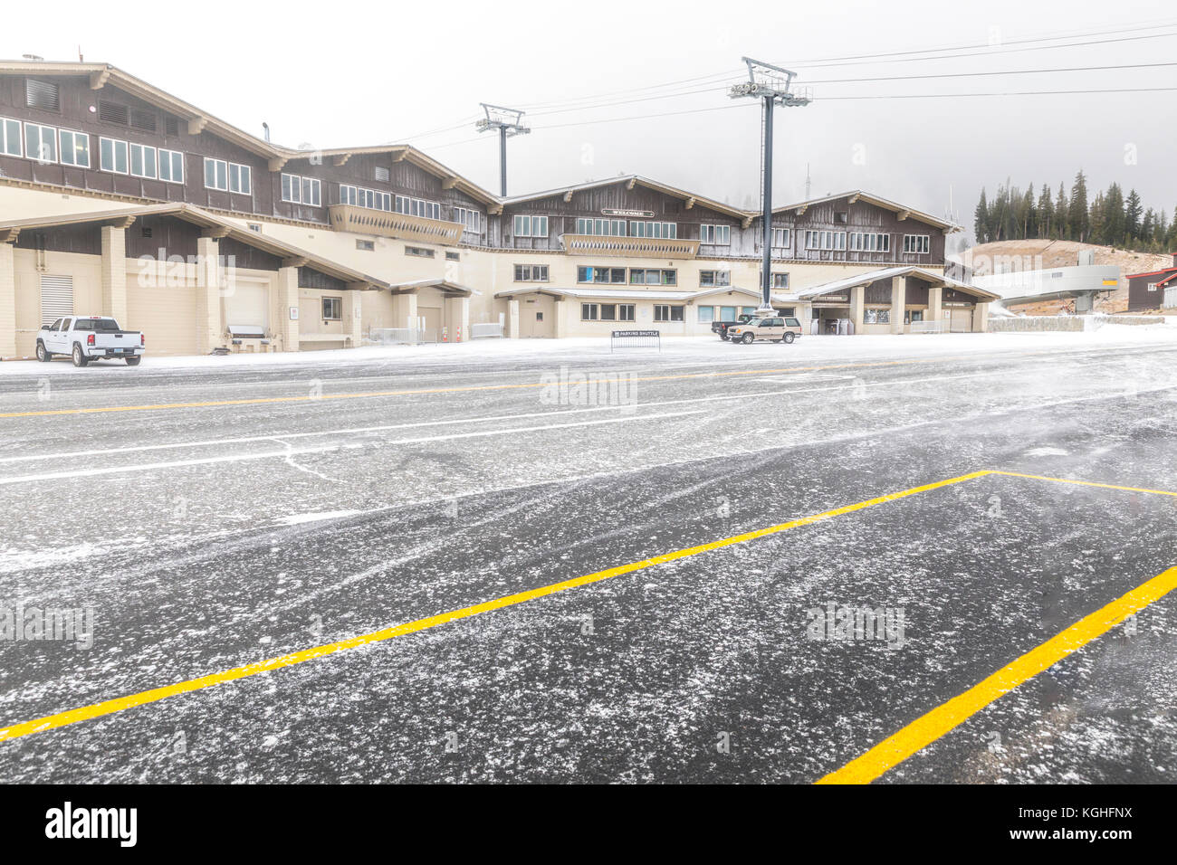 Mammoth Mountain Ski Area dans la partie Est de la Sierra Nevada de Californie USA Banque D'Images