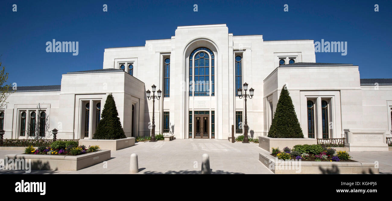 Temple mormon de l'Eglise de Jésus-Christ des Saints des Derniers Jours, le Chesnay, France *** temple mormon l'Église de Jésus-Christ des Saints des Derniers Jours, le Chesnay, France Banque D'Images