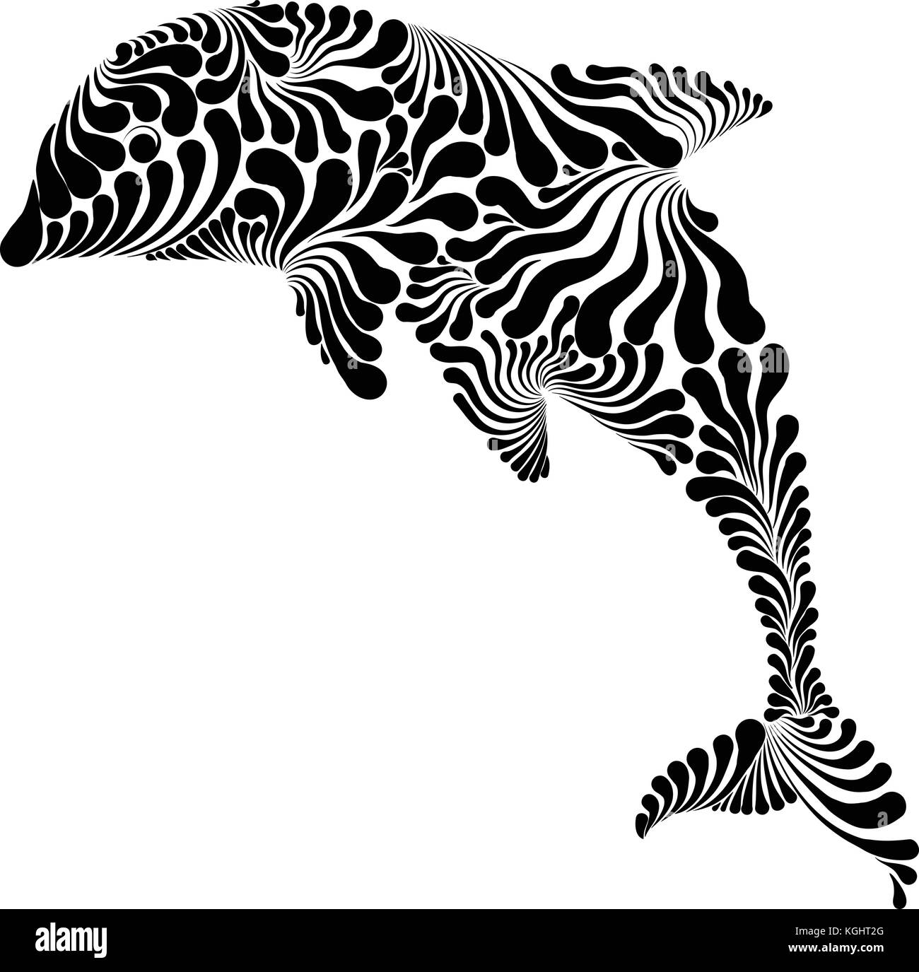 Illustration graphique des dauphins Illustration de Vecteur