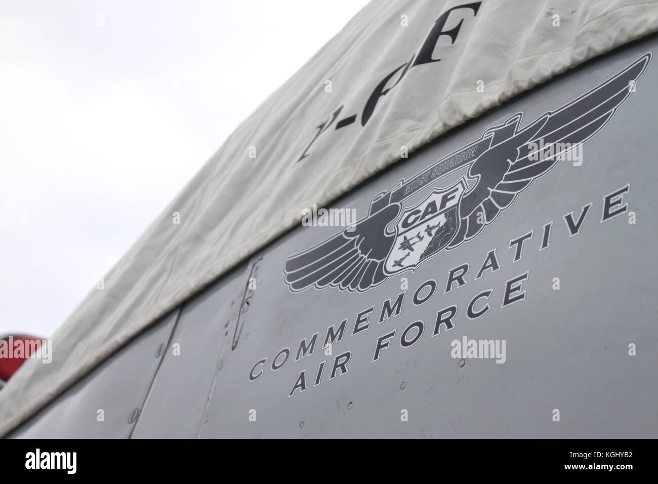 La force aérienne commémorative logo sur un bell p-63f kingcobra à airventure 2017 Banque D'Images