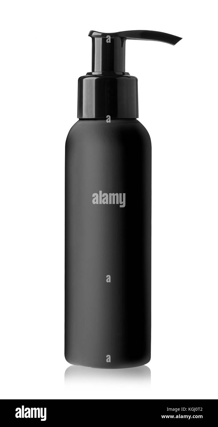 Black réaliste bouteille de savon liquide. flacon cosmétique pour une  crème, shampoing, huile, gel, savon, baume Photo Stock - Alamy