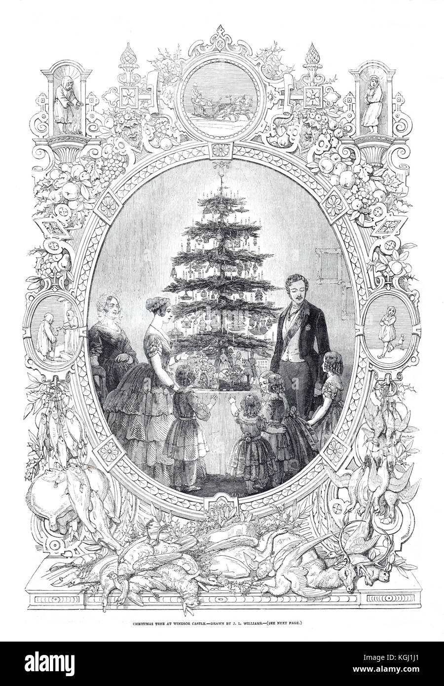 Victoria & Albert & Arbre de Noël 1848 Banque D'Images