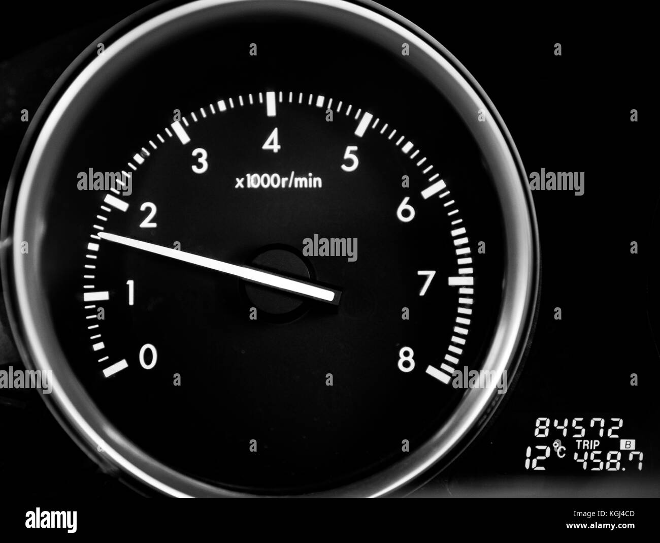 Tableau de bord de voiture, rpm, indicateur Banque D'Images