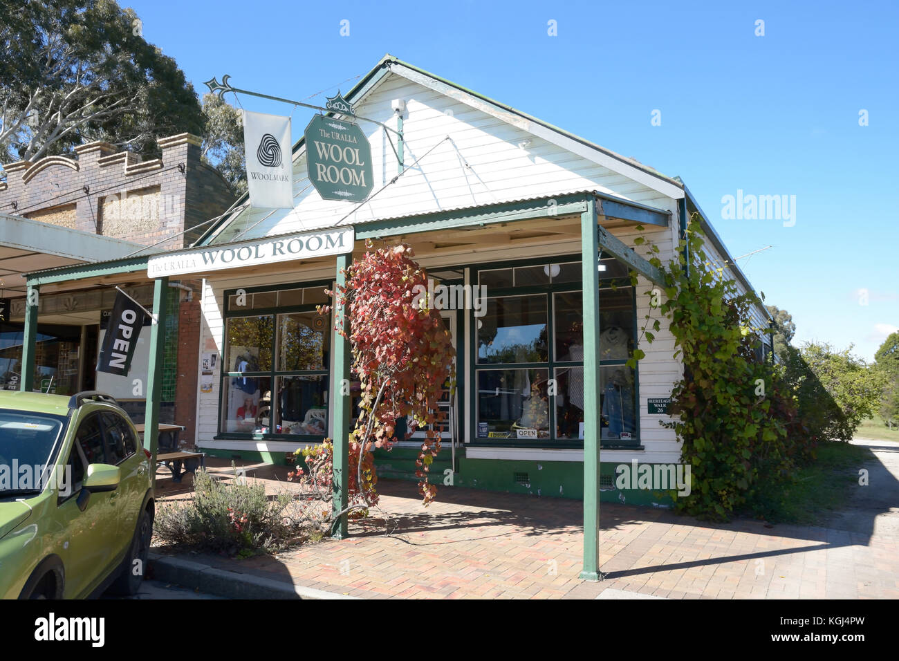 Prix laine Shop Rue de pont de New England Highway Uralla Australie NSW. Banque D'Images