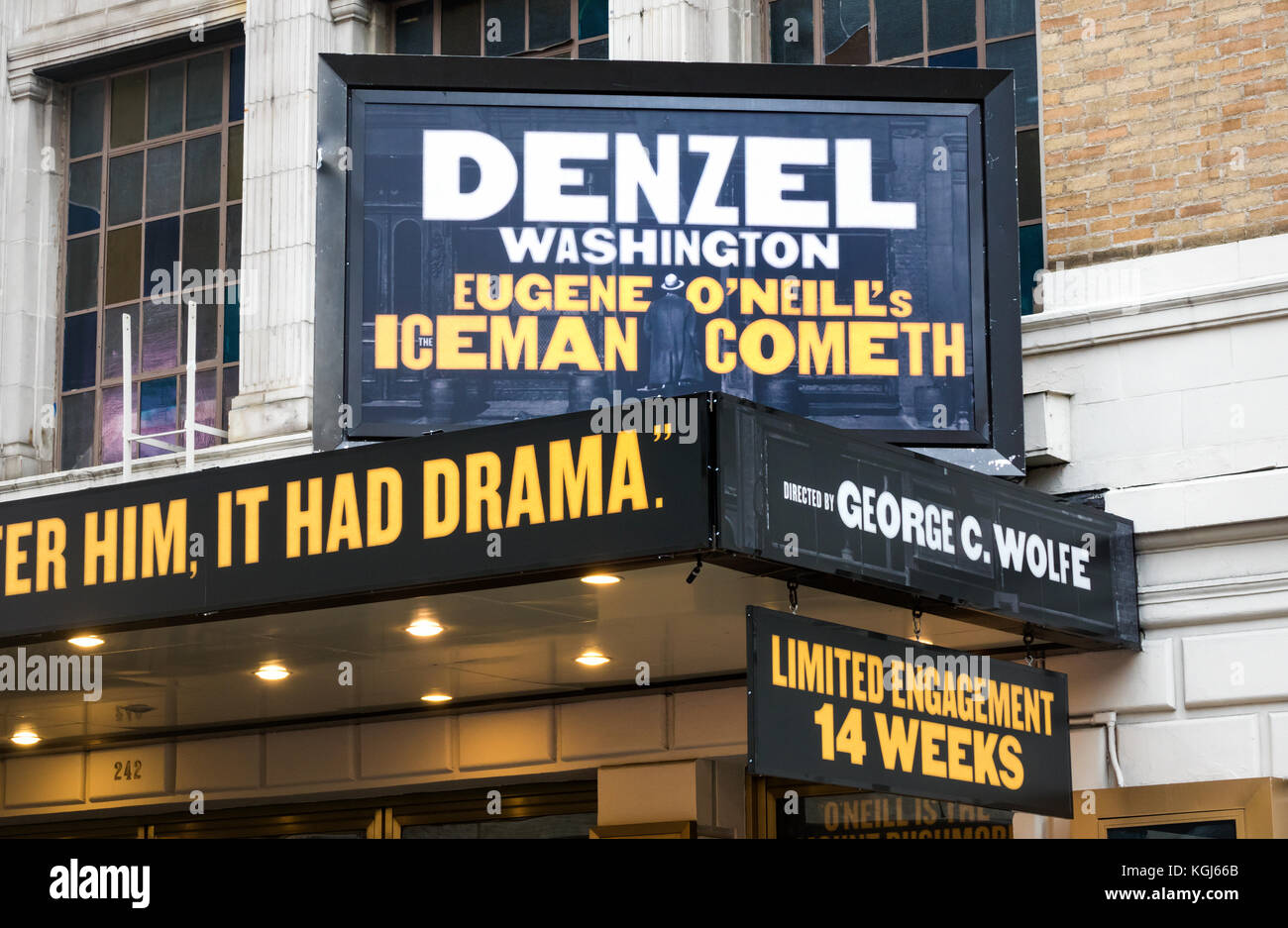 Denzel Washington dans l'Iceman Cometh au Jacob's Theatre à New York City Banque D'Images