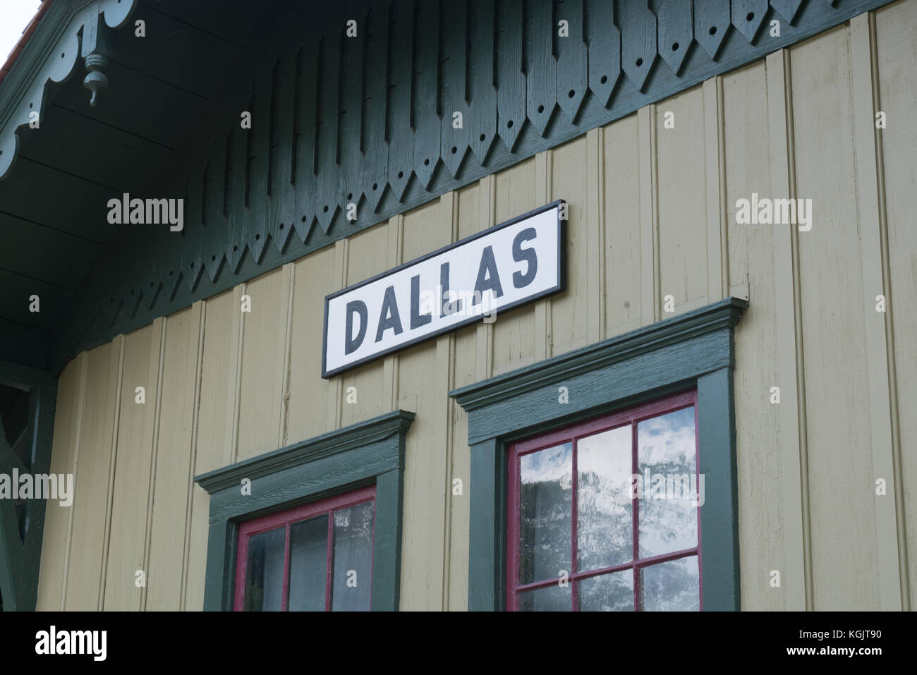 Dallas à l'ancienne gare depot sign Banque D'Images