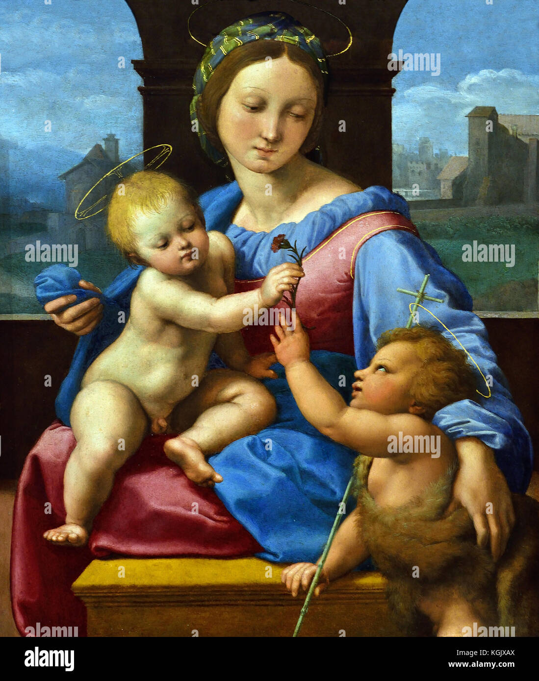 La Madone Garvagh 1509 par Raphael - Raffaello Sanzio da Urbino 1483 -1520 est un peintre italien et architecte de la Haute Renaissance Italie Banque D'Images