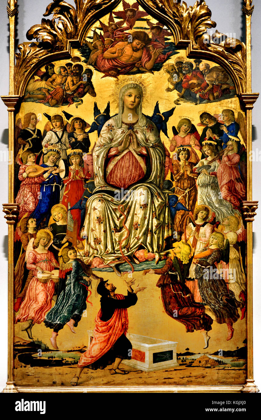 L'Assomption de la Vierge 1474 Carlo Crivelli, 1430/5 - 1494, Renaissance italienne, peintre de style gothique tardif conservateur sensibilité décorative, en Italie. Banque D'Images