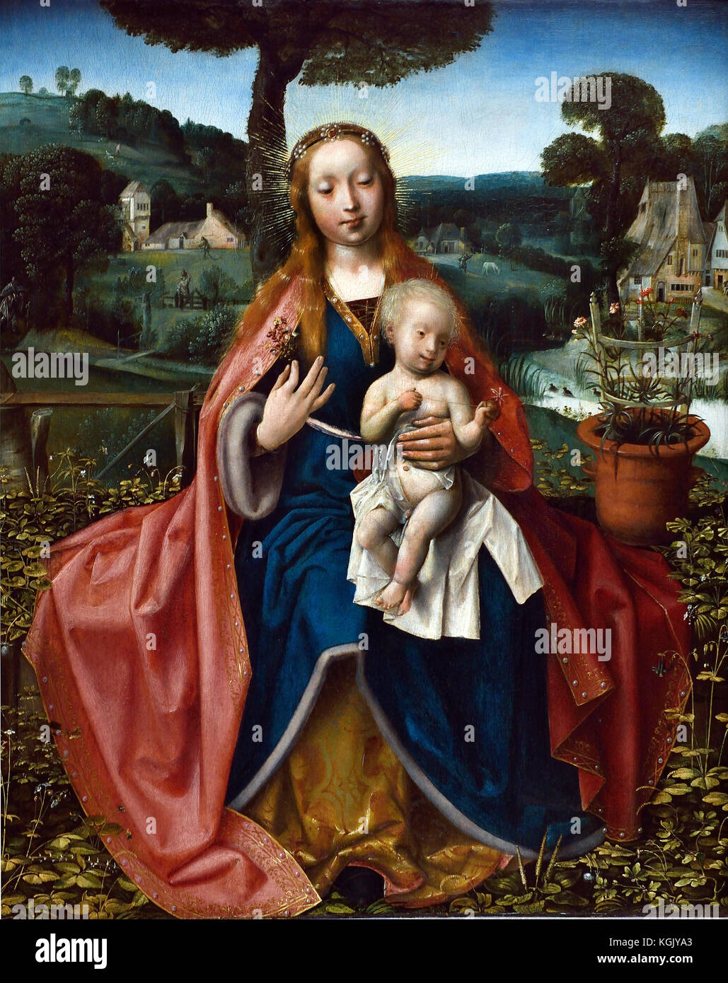 La Vierge à l'enfant dans un paysage.début du XVIe siècle Jan Provoost 1465-1529 pays-Bas, néerlandais, belge, belge, flamand, Banque D'Images