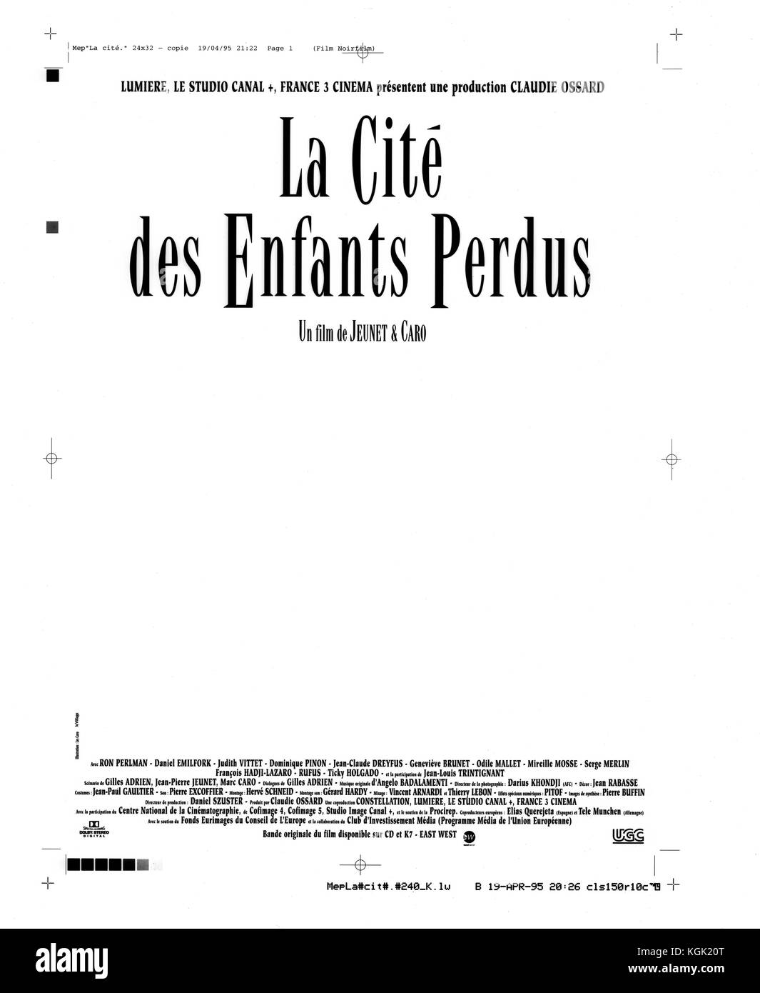 La Cité des Enfants Perdus (1995) Date : 1995 Banque D'Images
