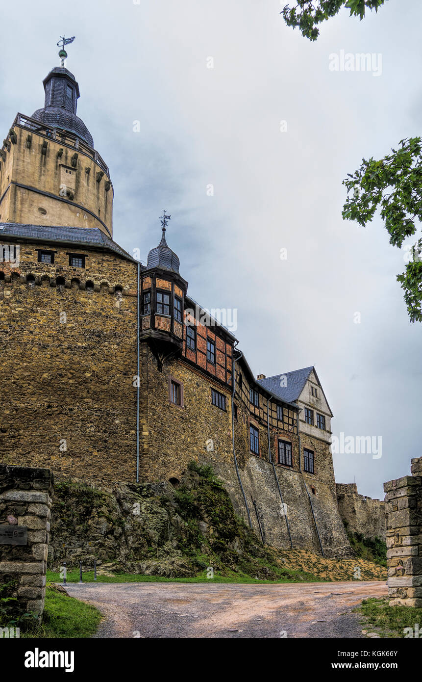 Château de Falkenstein dans les montagnes du Harz, Saxe-Anhalt, Allemagne. Banque D'Images