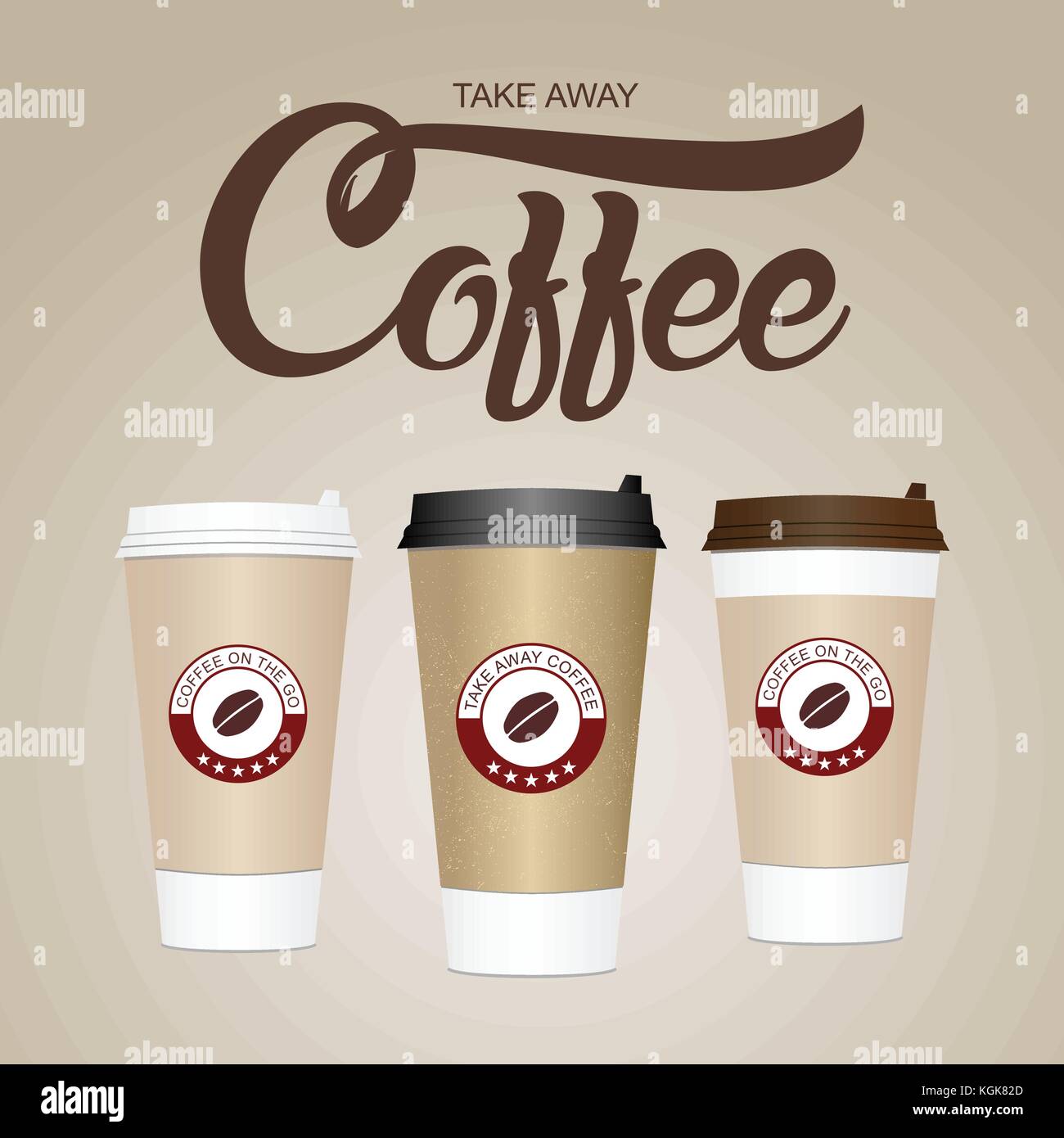 Tasse de café à emporter. tasse en plastique / papier illustration  vectorielle Image Vectorielle Stock - Alamy