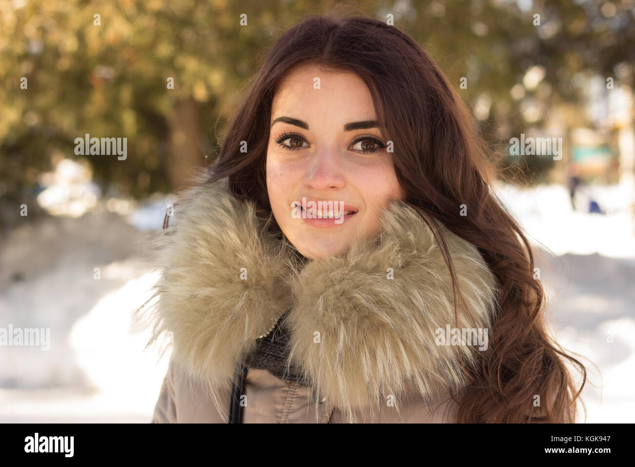 Amazing cute woman en hiver Banque D'Images