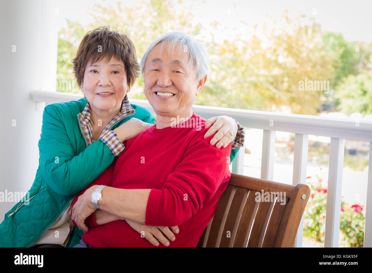 Happy senior couple portrait chinois Banque D'Images