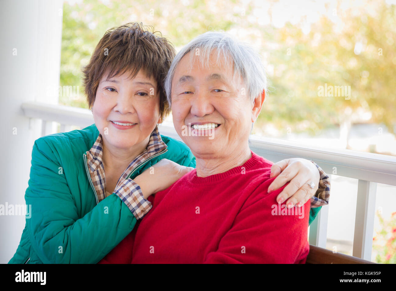 Happy senior couple portrait chinois Banque D'Images