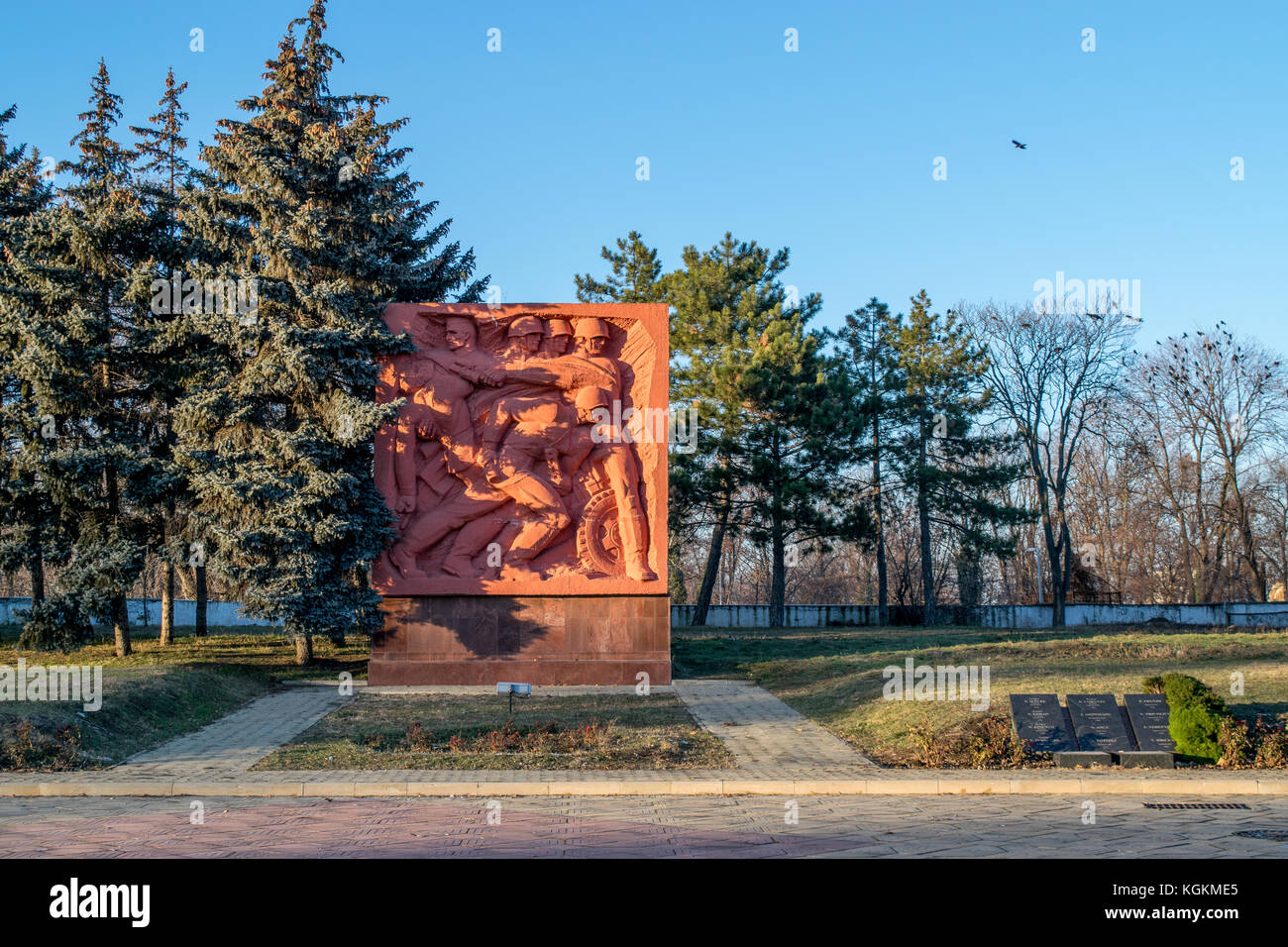 La seconde guerre mondiale mémorial de l'éternité à Chisinau, République de Moldova, décembre 2016 Banque D'Images
