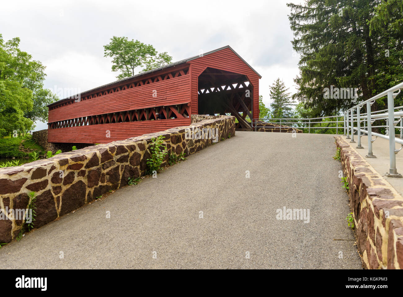 Sachs Pont, est une ville de 100 pieds, truss pont couvert sur Marsh Creek entre Cumberland et la liberté des cantons, Adams County dans l'État américain du PE Banque D'Images