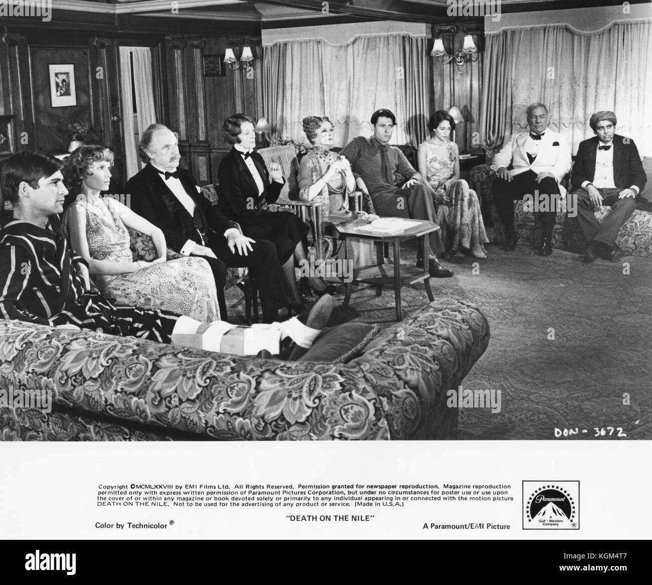 Mort sur le Nil (1978) , David Niven , Mia Farrow , Simon MacCorkindale , Maggie Smith , George Kennedy , Jon Finch , Jack Warden Date : 1978 Banque D'Images