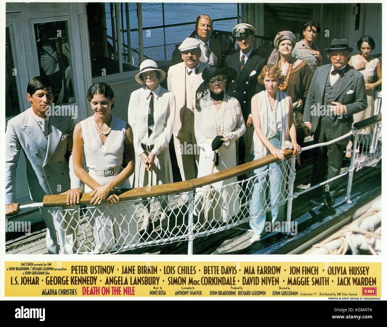 Mort sur le Nil (1978) , Peter Ustinov , David Niven , Bette Davis , Mia Farrow , Simon MacCorkindale , Lois Chiles , Maggie Smith , George Kennedy , Jon Finch , Jack Warden Date : 1978 Banque D'Images