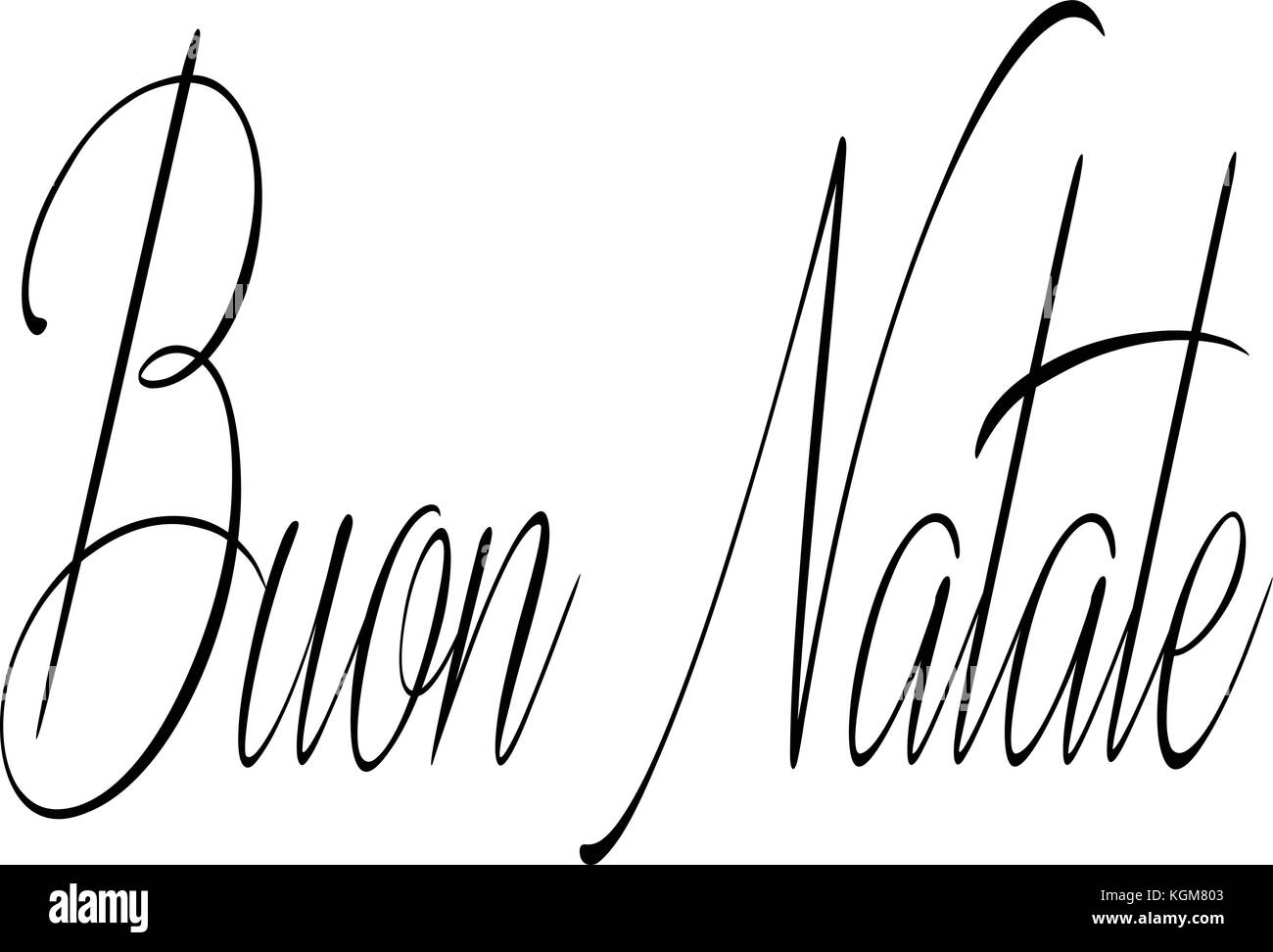 Merry Christmas writen italien écrit sur un fond blanc Illustration de Vecteur