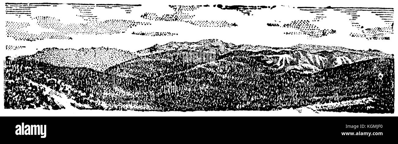 Vue générale de la partie sud de l'Est de l'île de Sakhaline, gamme de Sakhaline - reproduction d'illustration de l'album union des républiques socialistes r Banque D'Images