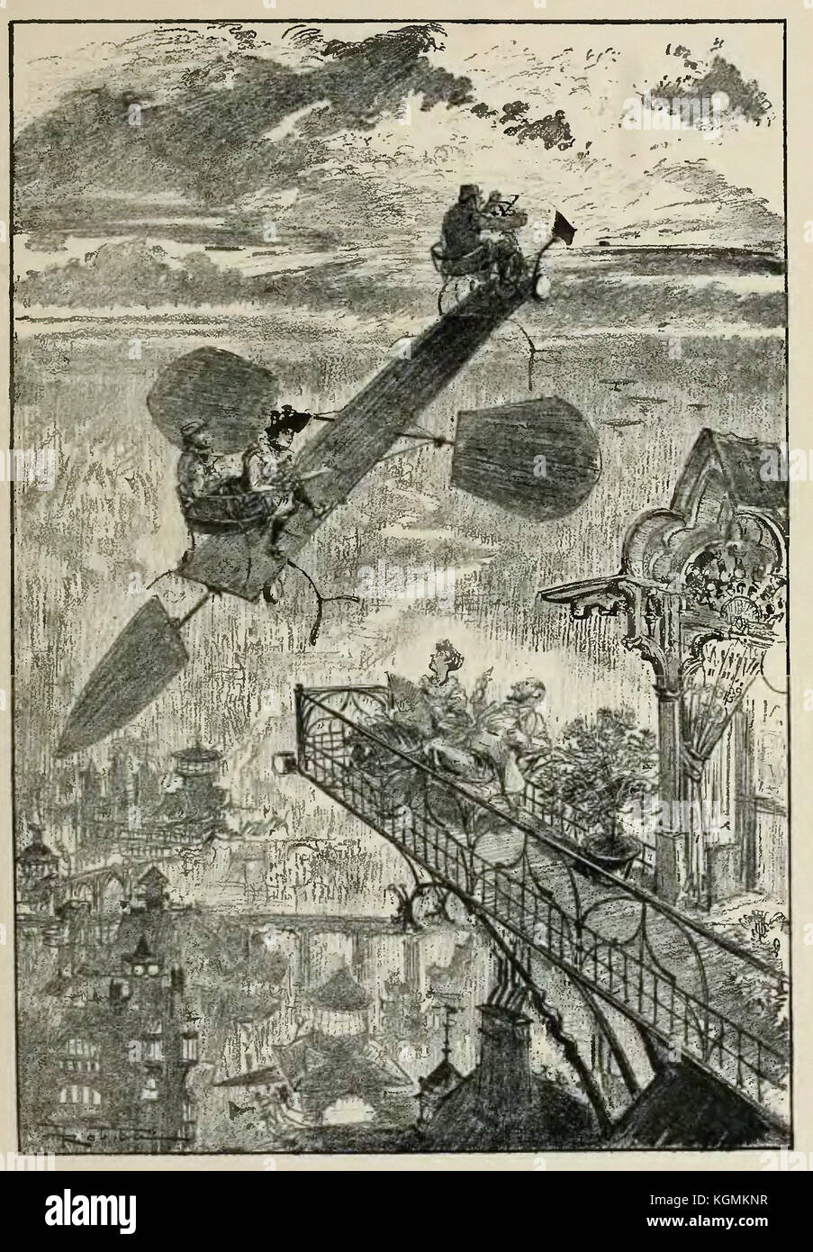 Albert Robida Le vingtième siècle - la vie électrique, 1893 (page 51 ) Banque D'Images