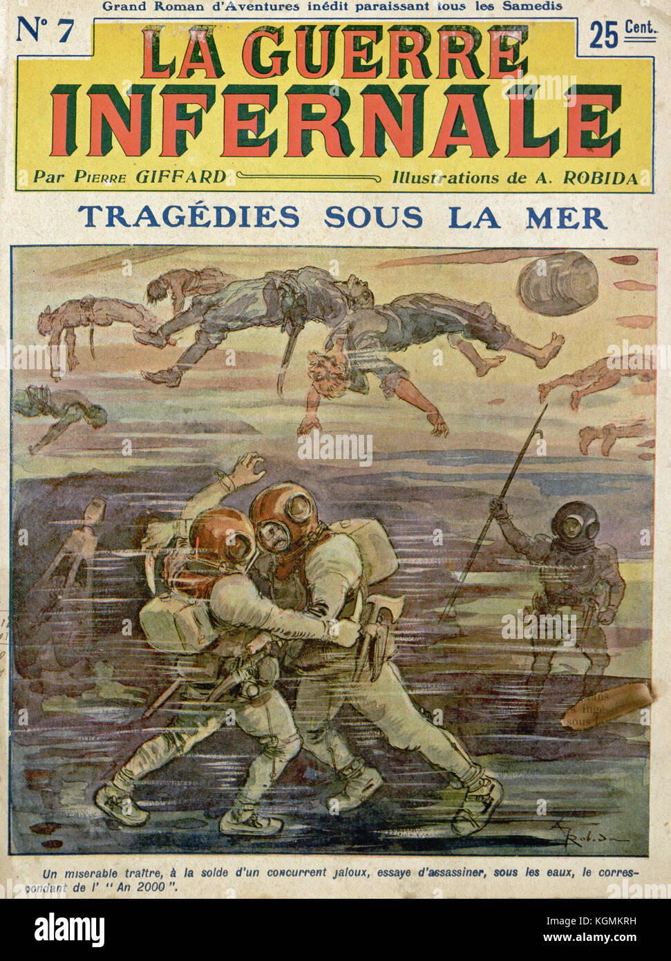 Albert Robida - la guerre infernale no 7 par Pierre Giffard et Albert Robida 1908 Banque D'Images