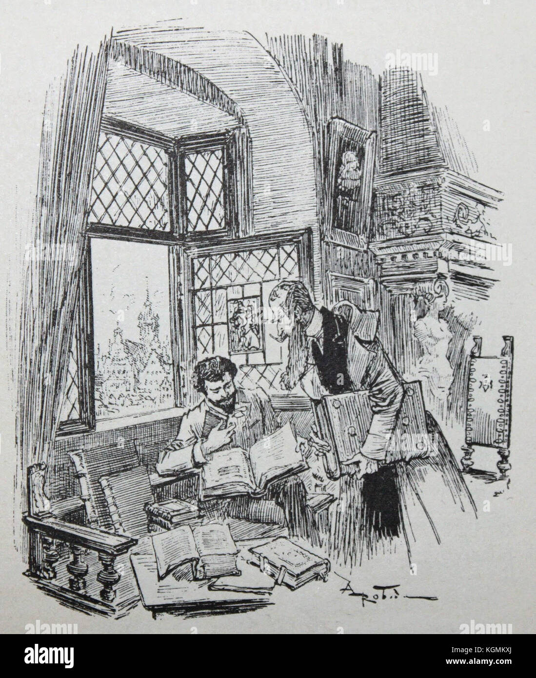 Albert Robida - Octave Uzanne 1888 Banque D'Images