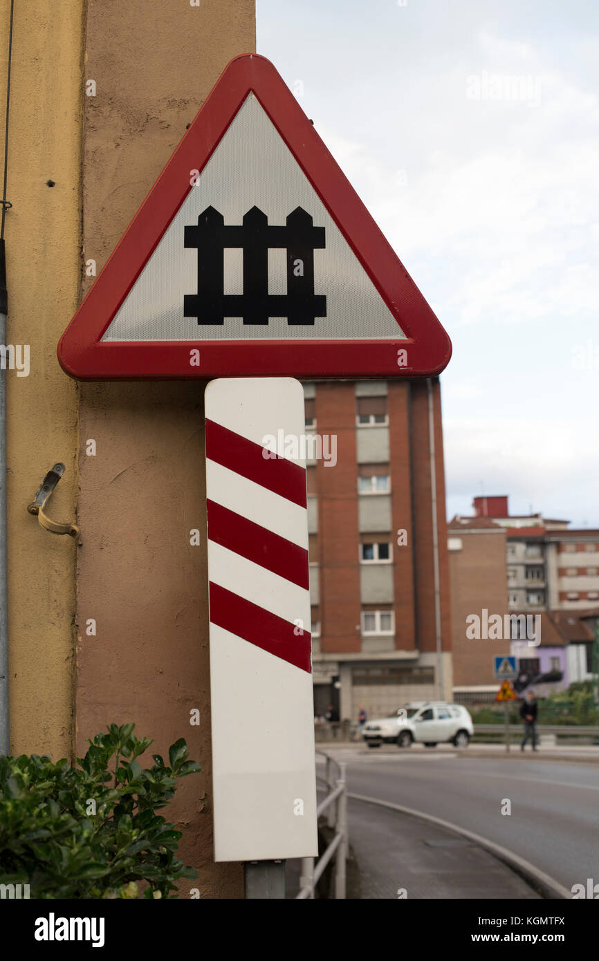 Railroad crossing sign Banque D'Images