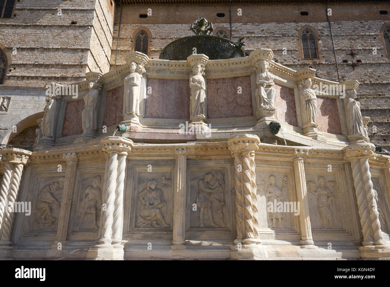 La Fontana Maggiore, la piazza IV Novembre, Pérouse, Ombrie, Italie Banque D'Images