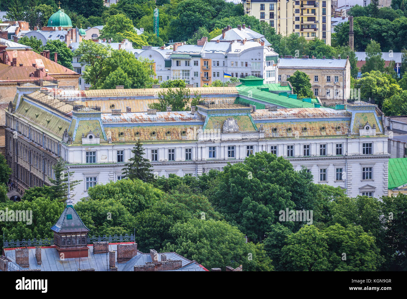 Bâtiment de l'Administration régionale de l'État de Lviv dans la ville de Lviv, la plus grande ville de l'ouest de l'Ukraine Banque D'Images