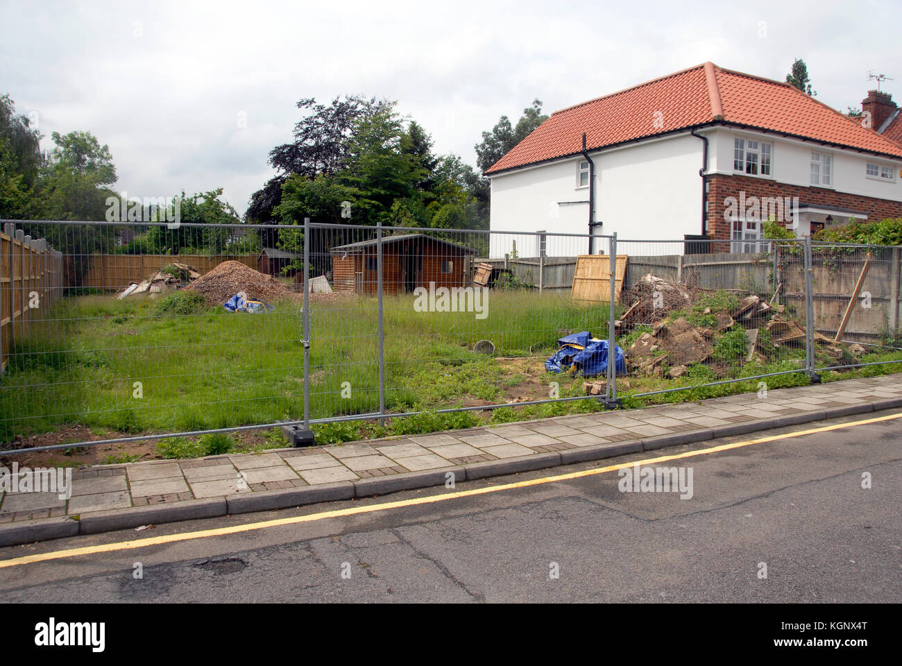 Extrémités de jardin vendu pour faire tracer pour le développement Banque D'Images