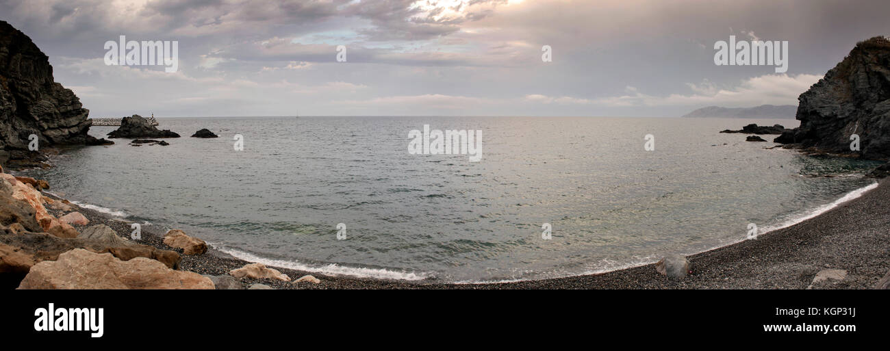La Gola plage à Llançà, Costa Brava, Gérone, Catalogne, Espagne Banque D'Images