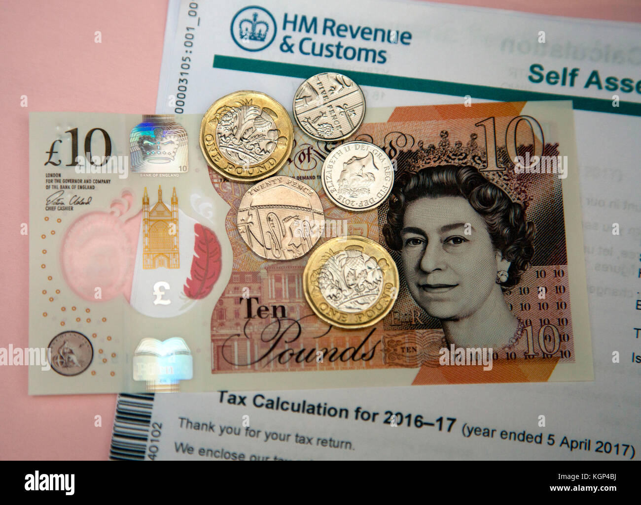 Demande d'impôt sur le revenu de HM Revenue & Customs, Londres Banque D'Images