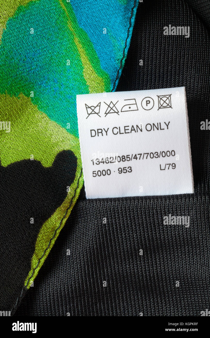 Dry clean only label Banque de photographies et d'images à haute résolution  - Alamy