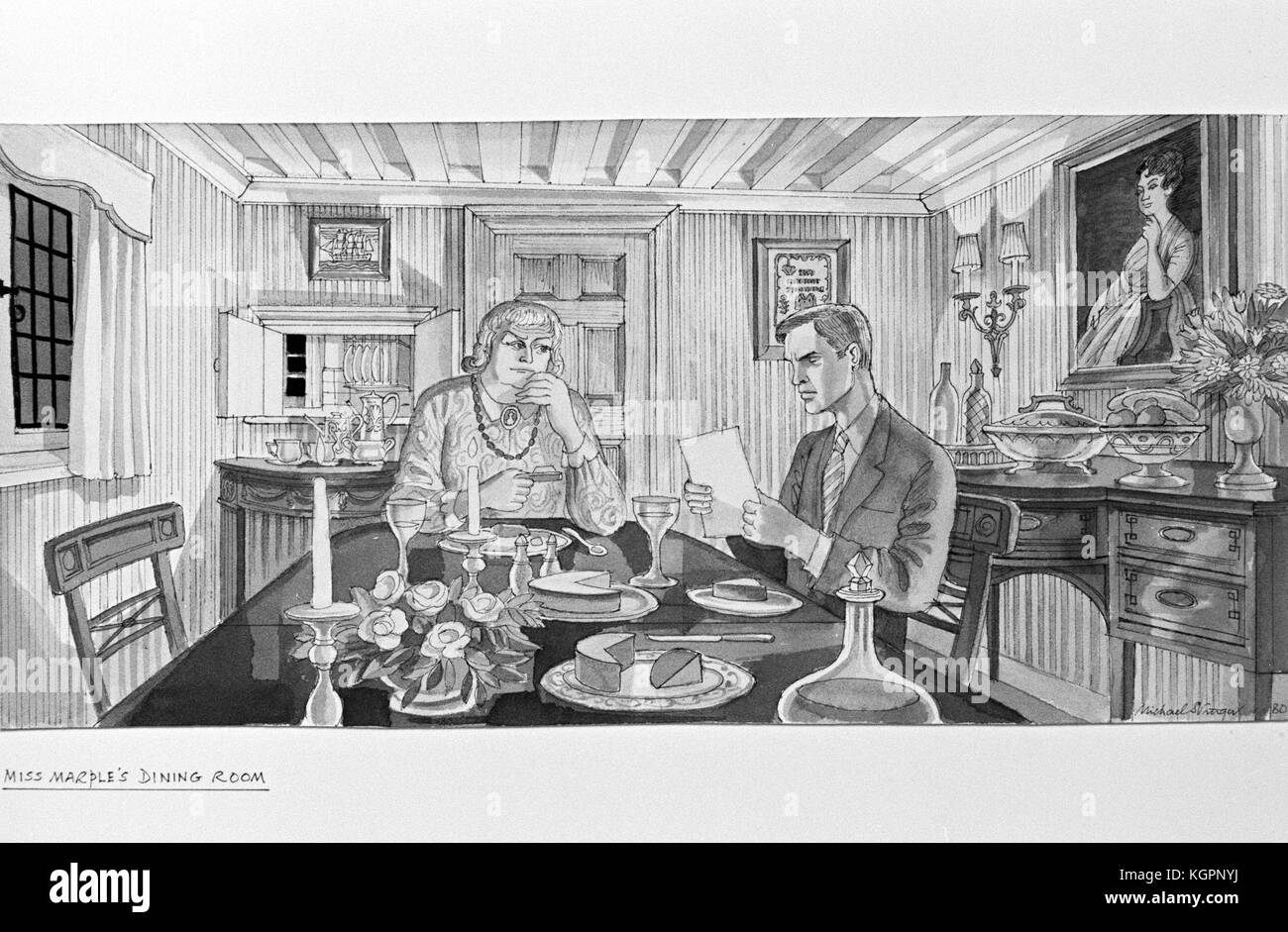 Le Mirror Crack'd (1980) croquis de production Date : 1980 Banque D'Images