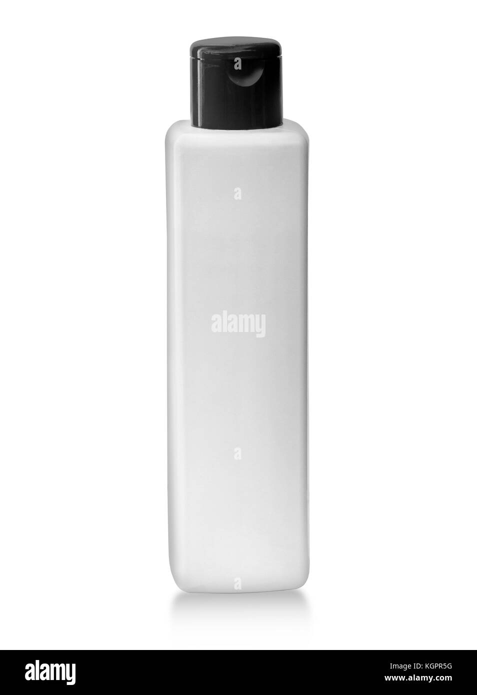 Bouteille tubulaire blanc isolé sur fond blanc avec clipping path Banque D'Images