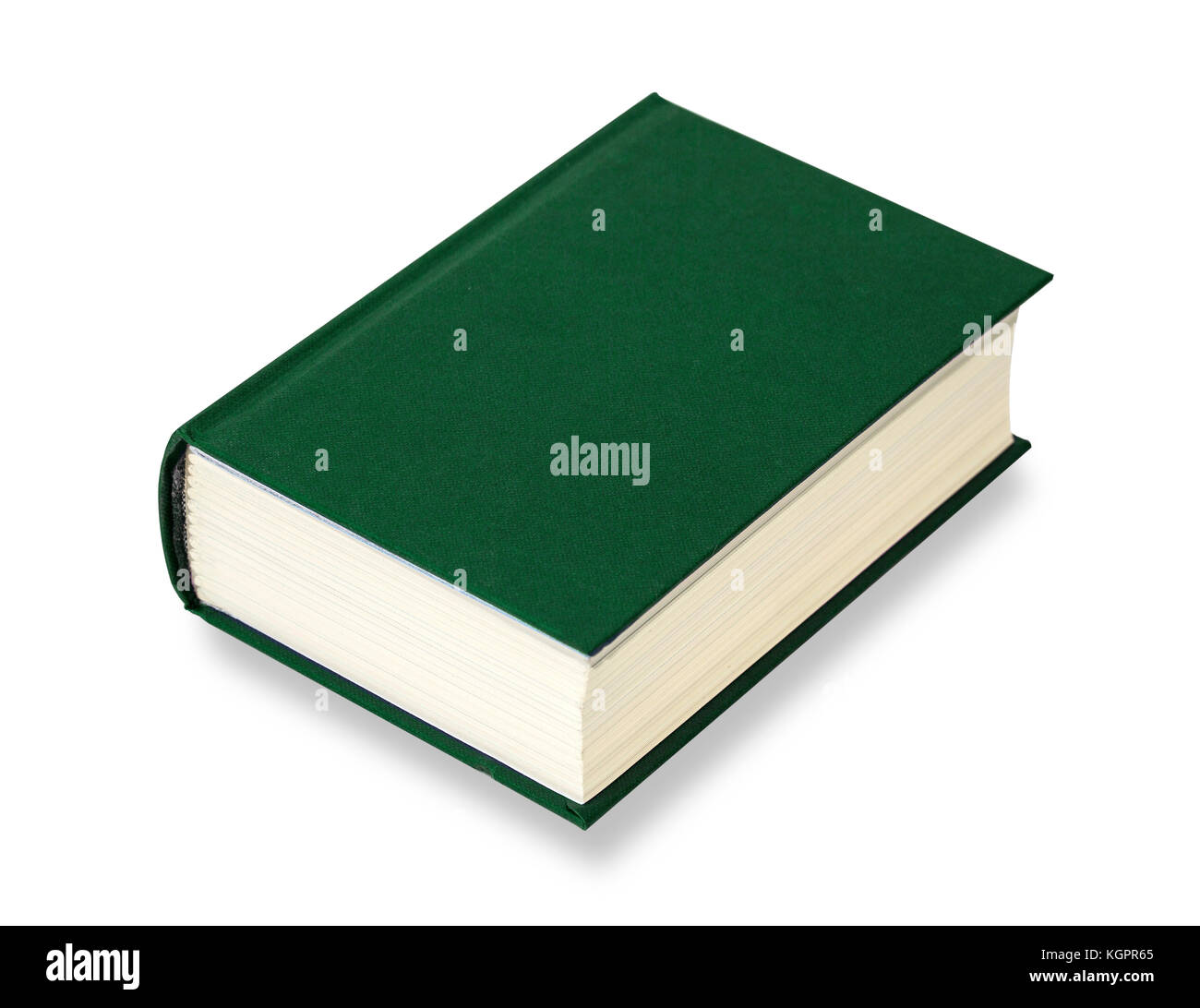 Livre vert fermé isolé sur un fond blanc avec clipping path Banque D'Images