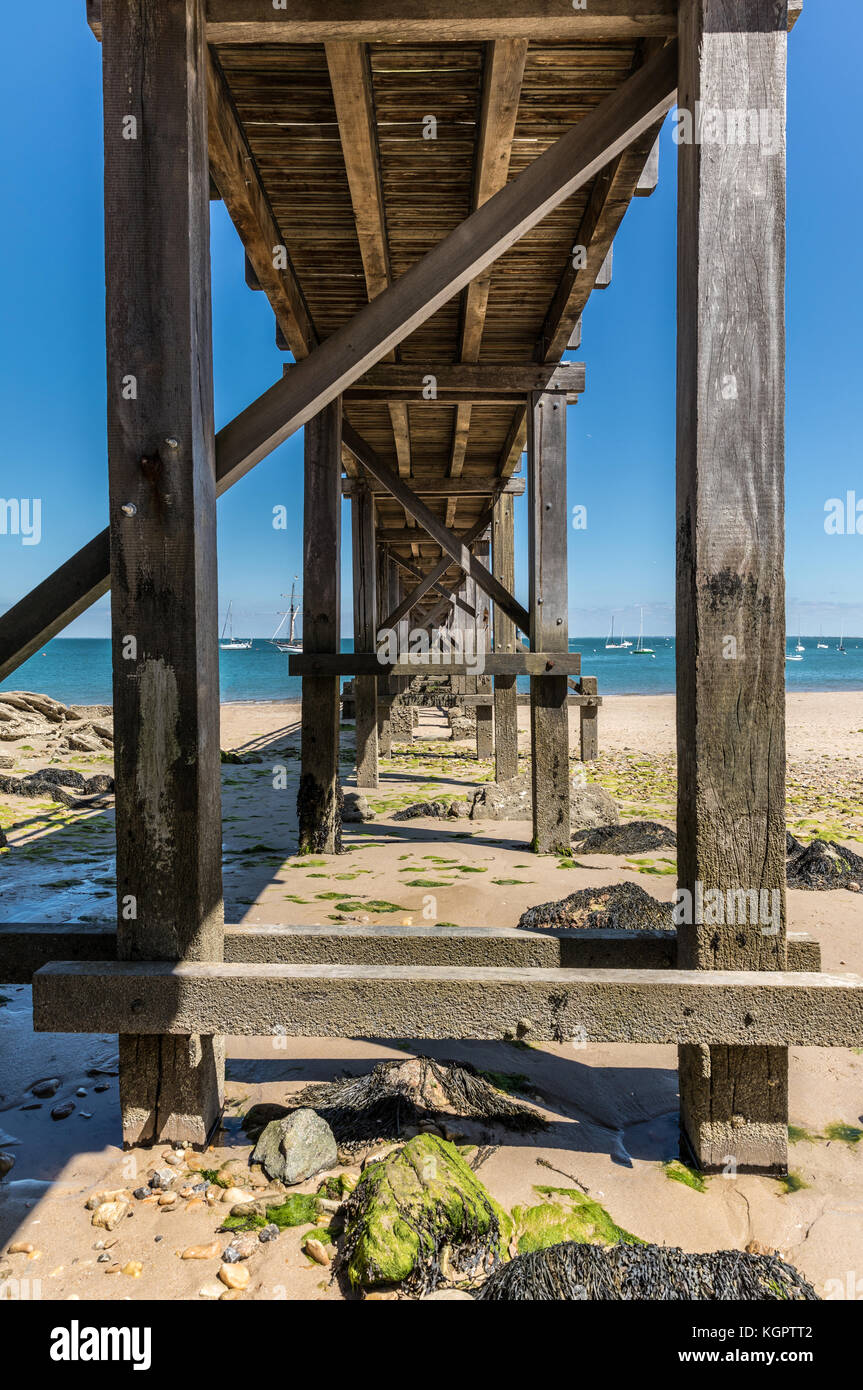 En vertu de l'embarcadère de la plage des dames (noirmoutier, France) Banque D'Images